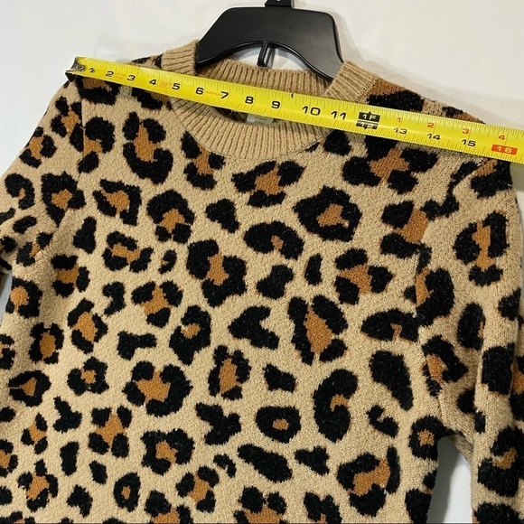 Cotton Emporium Women’s Size S Leopard Pattern‎ Crewneck Sweater Brown/Black - Picture 8 of 11